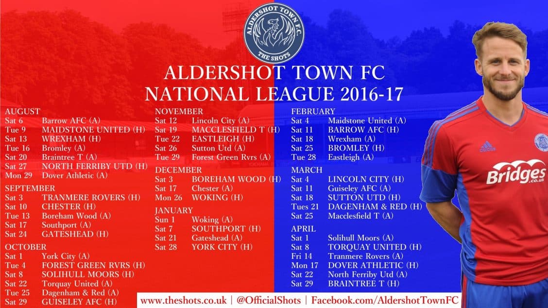 ATFC 2016-17 fixtures