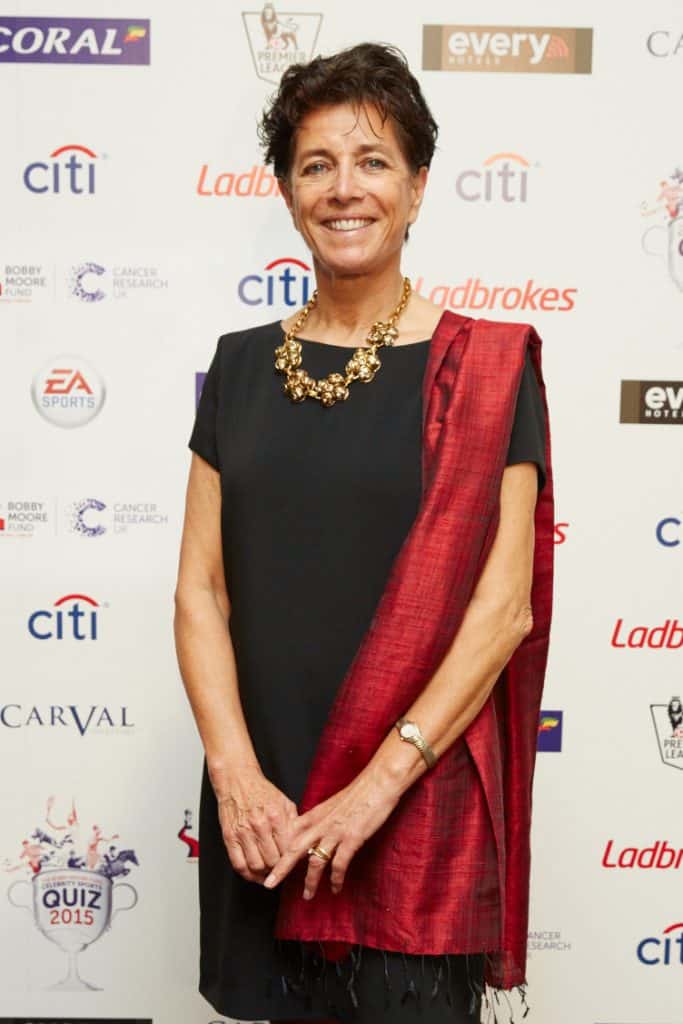 Stephanie Moore, MBE at the Bobby Moore Fund’s London Sports Quiz hosted at The Brewery, London. The Bobby Moore Fund for Cancer Research UK raises vital funds for research into bowel cancer. For more information visit: www.bobbymoorefund.org