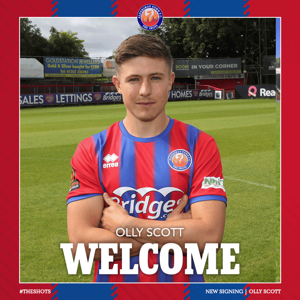 NEW SIGNING Olly Scott Aldershot Town FC